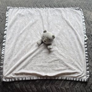 Cloud Island Gray and White Bear Blanket